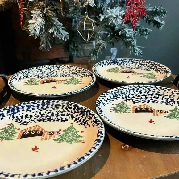 Holiday Wilderness by TIENSHAN Salad Plate Discontinued Set Of 4 🎁 Great Gift! - Picture 2 of 9